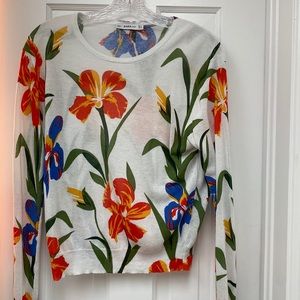 Zara floral lightweight knit sweater